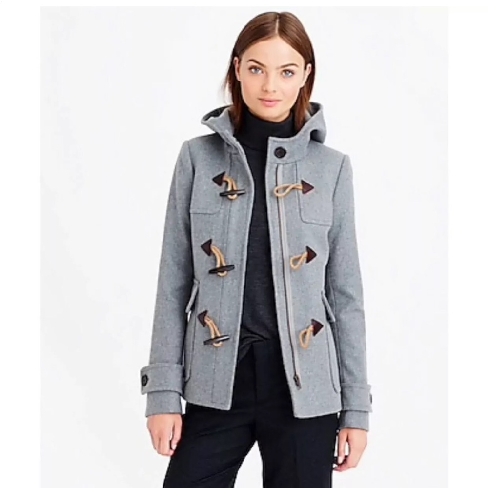JCrew Classic Duffle Coat Toggle Wool Dark Gray